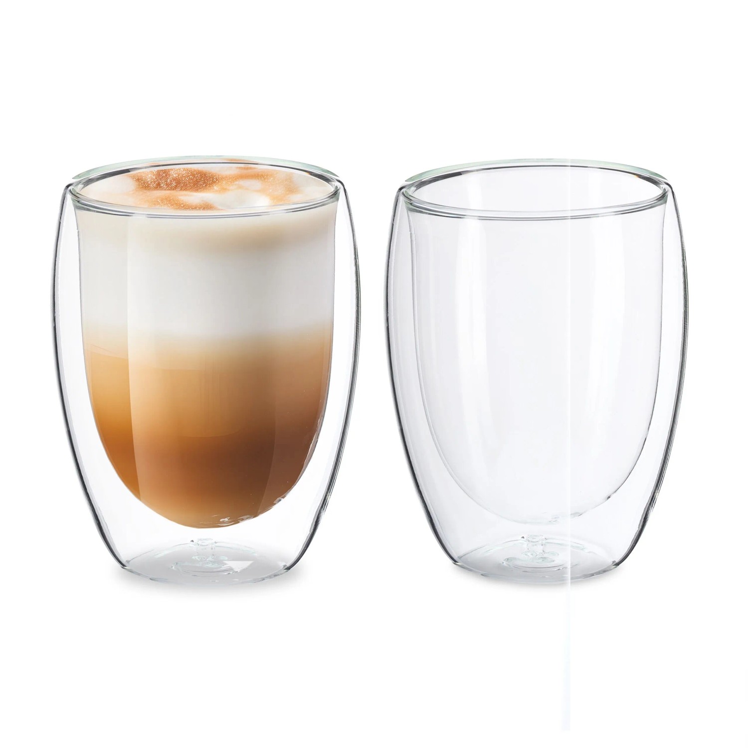 Relaxdays Latte Macchiato Gläser Borosilikatglas Transparent Doppelwandig 350 ml