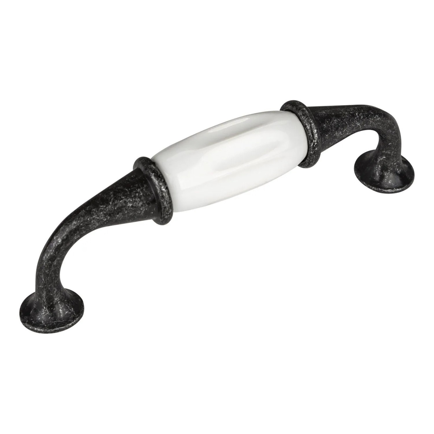 SOTECH Porzellangriff JOHANNA BA 96 mm Antik Silber Weiß