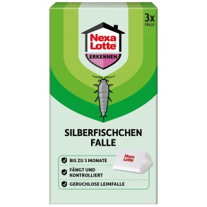 Nexa Lotte Silberfischchen-Falle, 3er Pack. Insektizidfreie Leimfalle zur Bekämpfung von Silberfischchen.