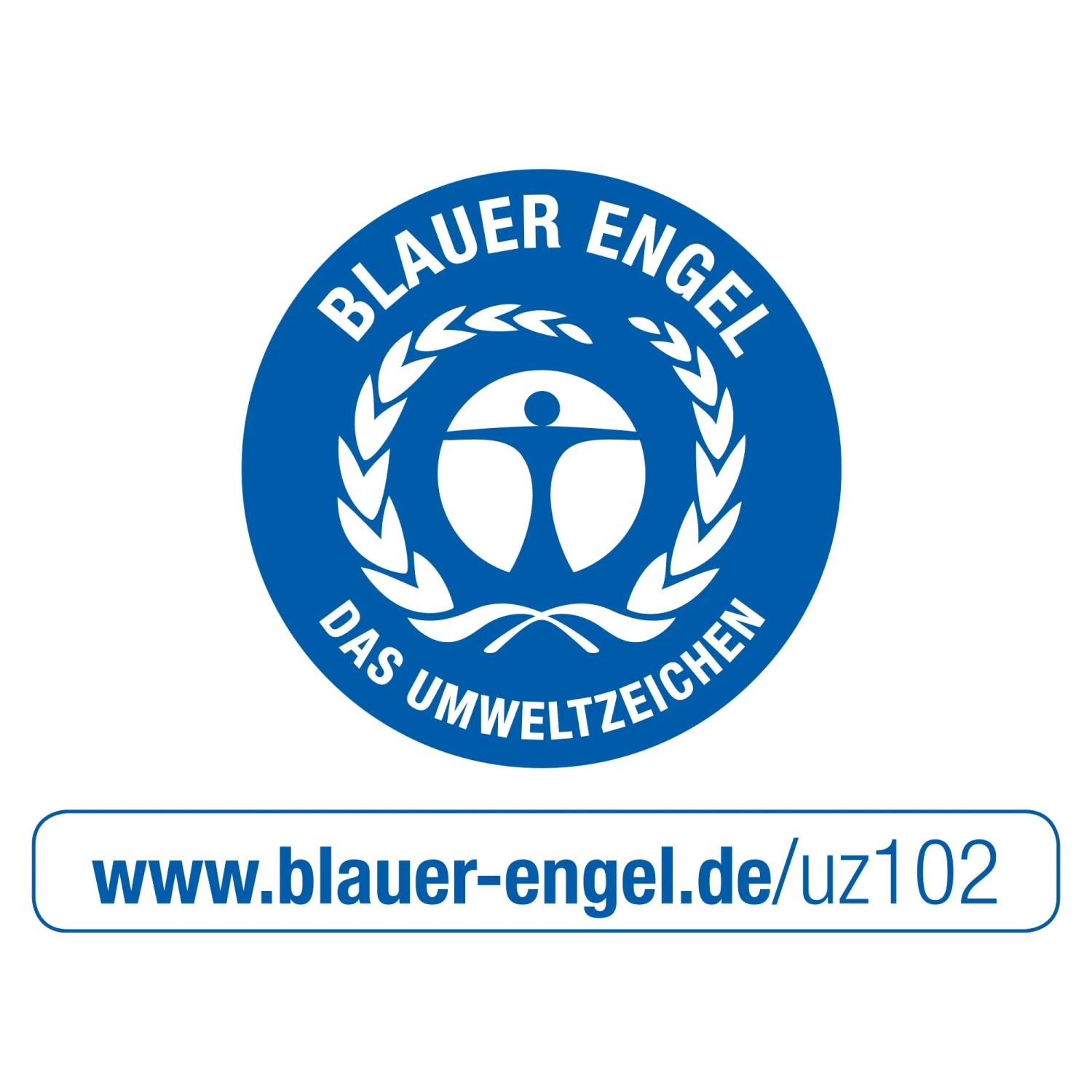 Blauer Engel Umweltzeichen für Schöner Wohnen Polarweiss Innenfarbe.