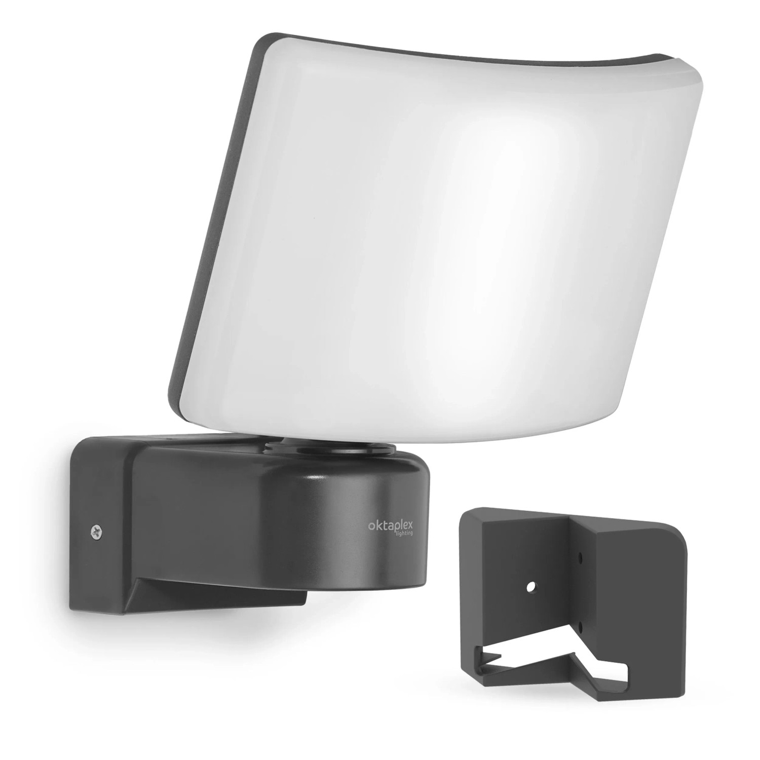 Oktaplex Cali LED Außenstrahler IP65 3000K Warmweiß 30W 2200 Lumen Wandlampe Anthrazit inkl. Eckhalterung