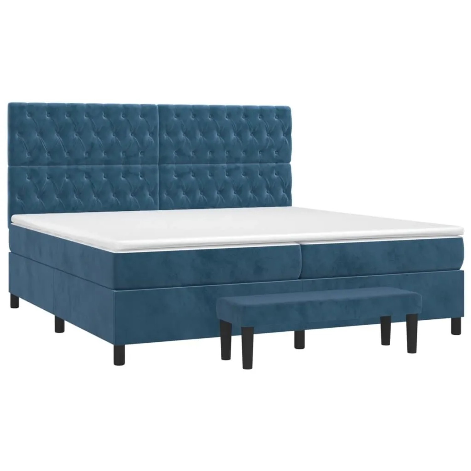 vidaXL Boxspringbett mit Matratze Dunkelblau 200x200 cm Samt 3138047 günstig online kaufen