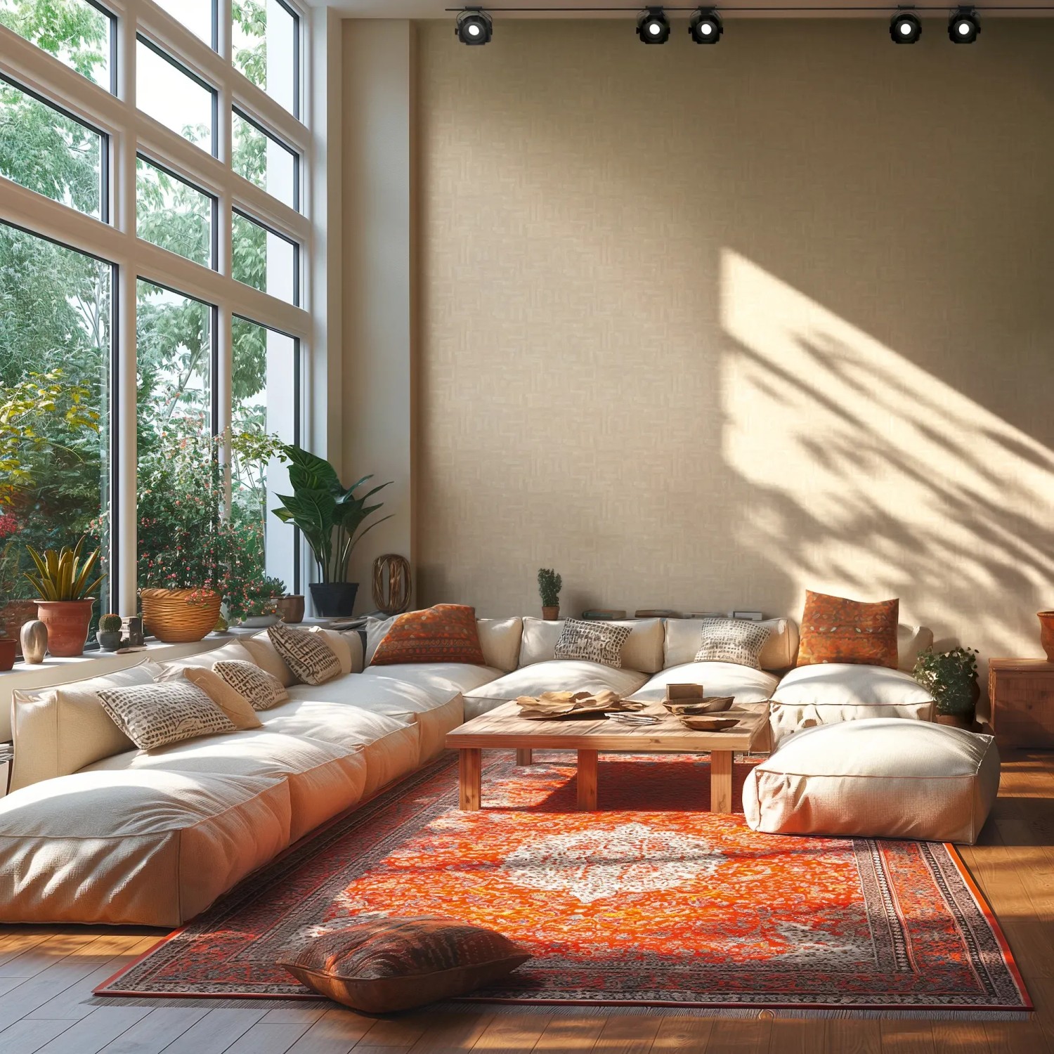 Beige Vliestapete mit Holzblock- und Ethno-Muster von A.S. Creation, passend zur Wohnraumgestaltung.