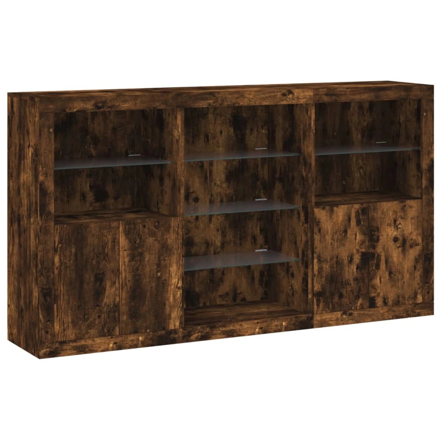 vidaXL Sideboard mit LED-Leuchten Räuchereiche 181,5x37x100 cm 3209181 günstig online kaufen