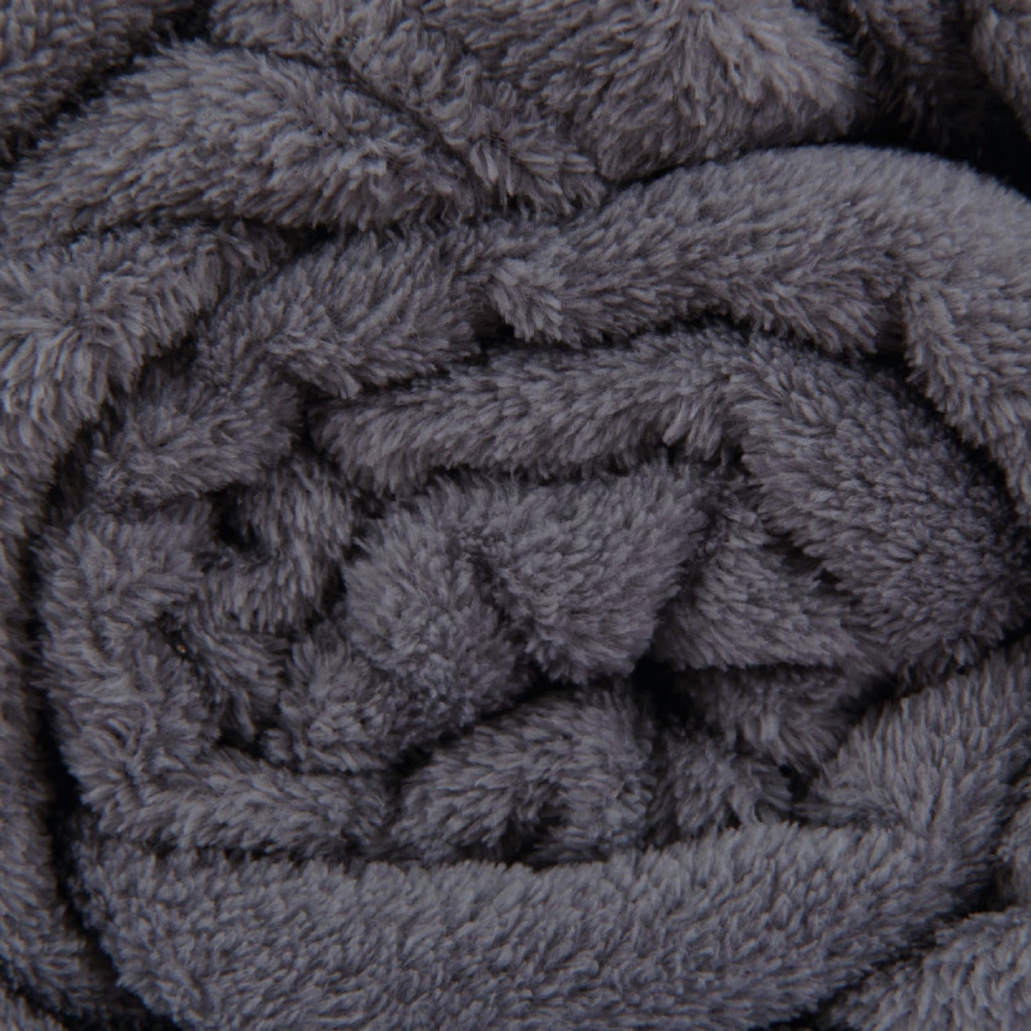 Gerollte, anthrazitfarbene Bestlivings Babydecke aus Mikrofaser (90x140 cm).