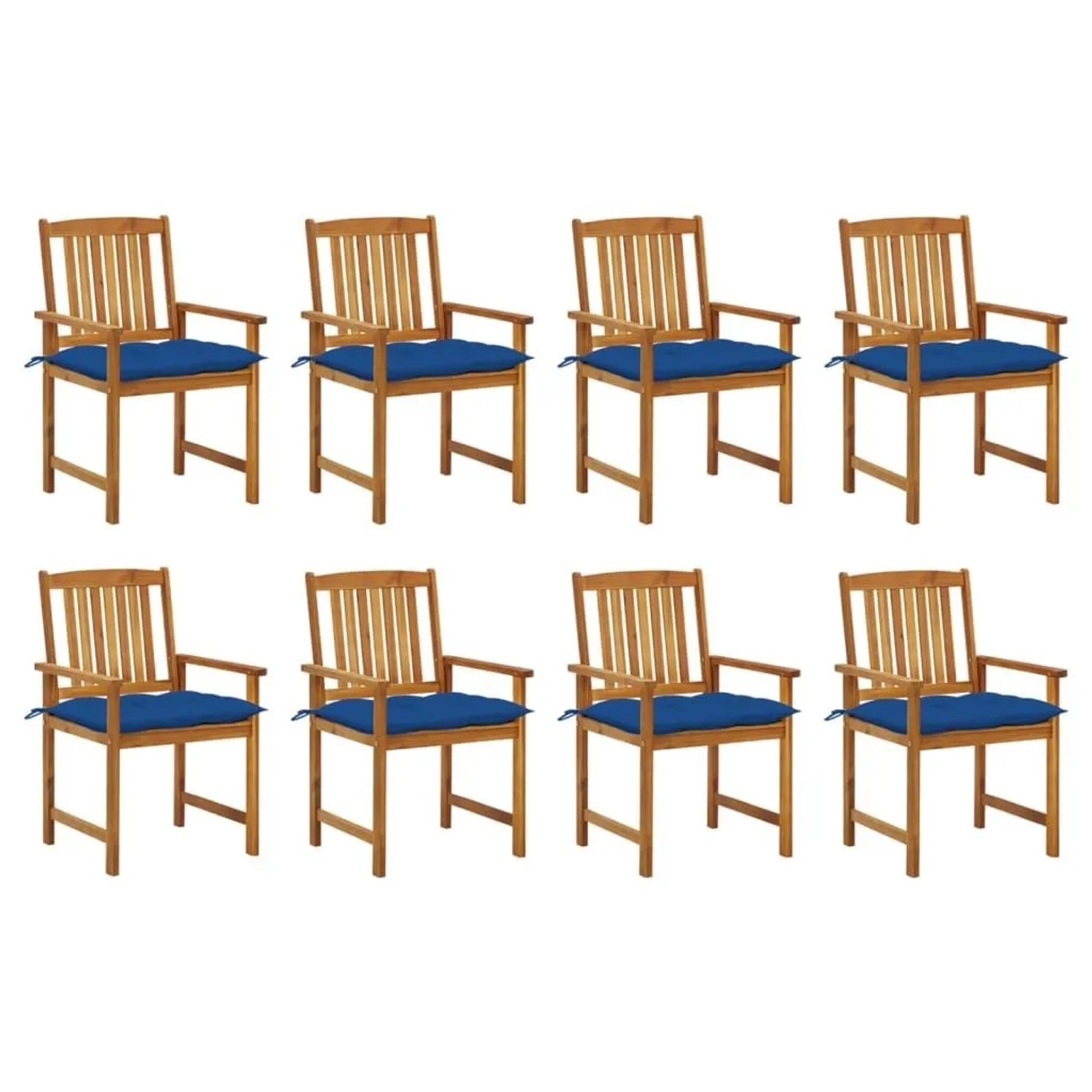 vidaXL Gartenstühle mit Kissen 8 Stk Massivholz Akazie 3078203
