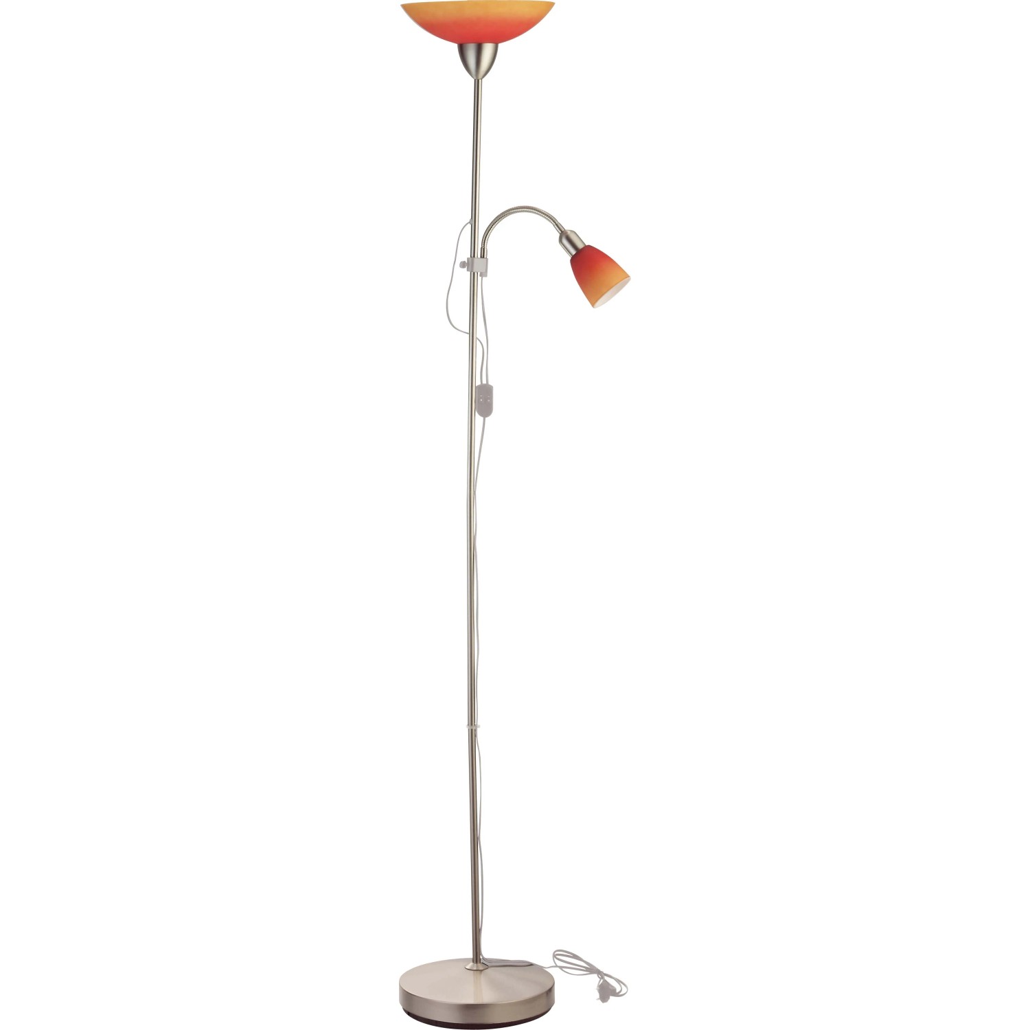 Qazqa led Modern Deckenfluter mit Lesearm, Stehleuchte, Stehlampe - Diva - Bronze, Rund, inkl. 18W integrierter LED, dimmbar, 2-flammig, 180cm, Ideal als Bürolampe und Schlafzimmerlampe Qazqa led Modern Deckenfluter mit Lesearm, Stehleuchte, Stehlampe - Diva - Bronze, Rund, inkl. 18W integrierter LED, dimmbar, 2-flammig, 180cm, Ideal als Bürolampe und Schlafzimmerlampe