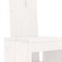 5-tlg. Gartenbar-Set, weißes Kiefernholz, bestehend aus Tisch und 4 Hockern.