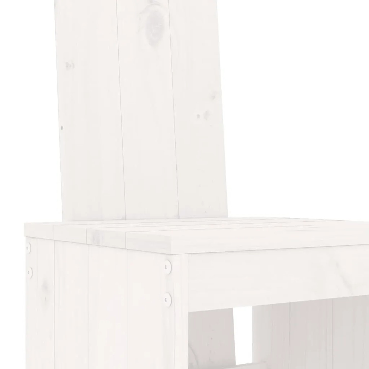 5-tlg. Gartenbar-Set, weißes Kiefernholz, bestehend aus Tisch und 4 Hockern.