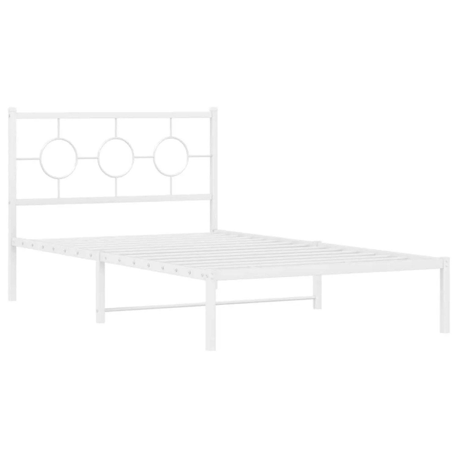 vidaXL Bettgestell mit Kopfteil Metall Weiß 107x203 cm 376271 günstig online kaufen