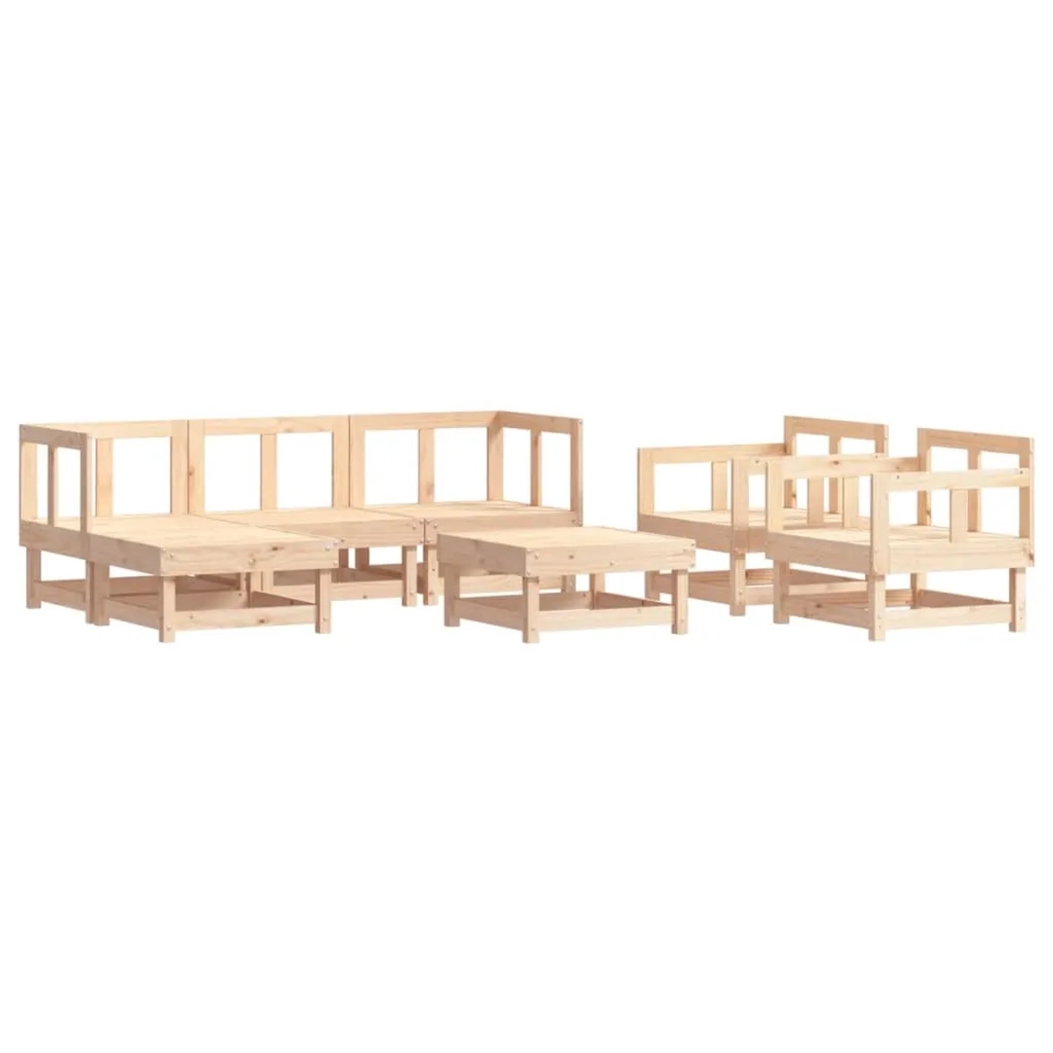 vidaXL 7-Tlg Garten-Lounge-Set Massivholz Kiefer 3186214 günstig online kaufen