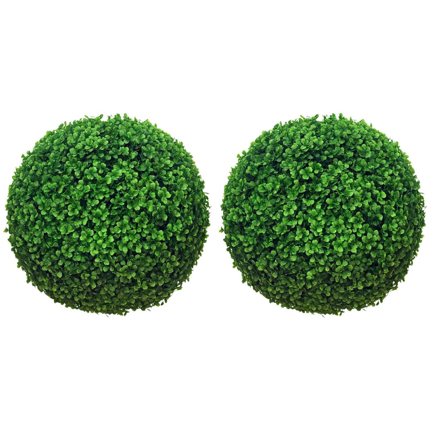 Kunstpflanze 2er-Set Künstliche Kugel, UV-beständig, Plastik Pflanzen im Topf Buchsbaum, HOMCOM, Höhe 40 cm, für Wohnzimmer Schlafzimmer Büro Garten moderne Dekoration Geschenk