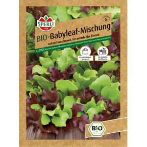 Sperli Bio Babyleafsalat Samenmischung für Beet, Kübel und Hochbeet.