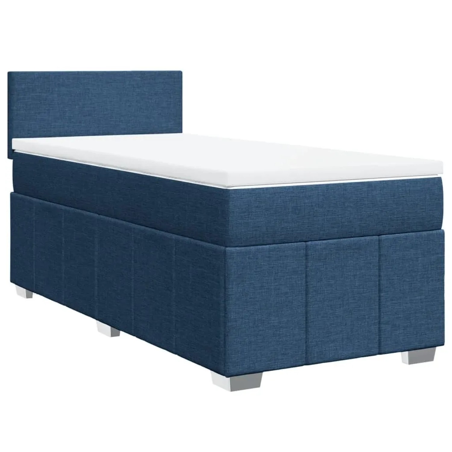 vidaXL Boxspringbett mit Matratze Blau 100x200 cm Stoff 3289278