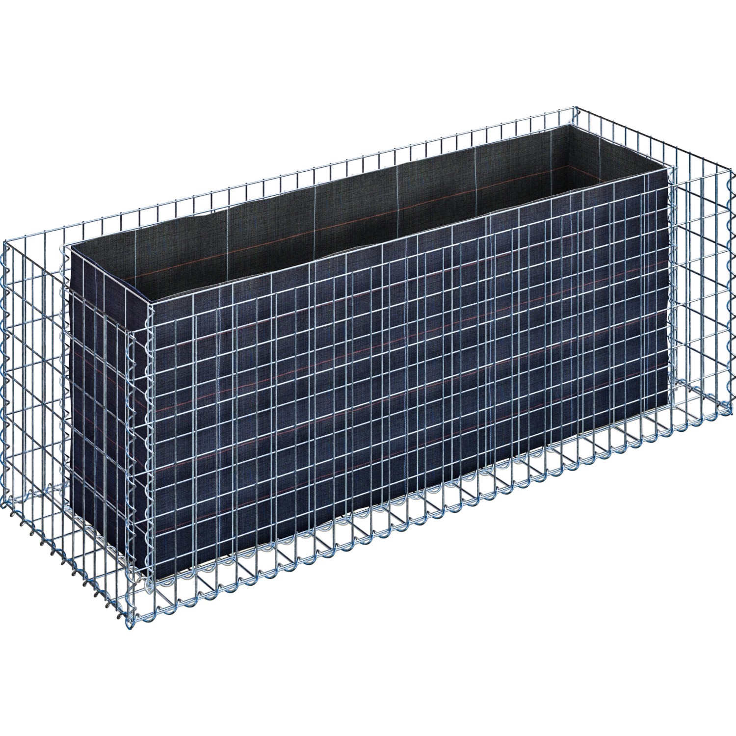 Gabiona Gabionen-Hochbeet eckig 60 cm x 170 cm x 60 cm Maschenw 5 cm x 10 cm