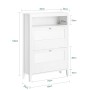 SoBuy Schuhkipper Schmal Schuhschrank mit 2 Klappen für Diele Weiß FSR152-W_4