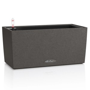 Lechuza Balconera Stone 40, graphit-schwarz, mit Bewässerungssystem für Balkon oder Fensterbank.