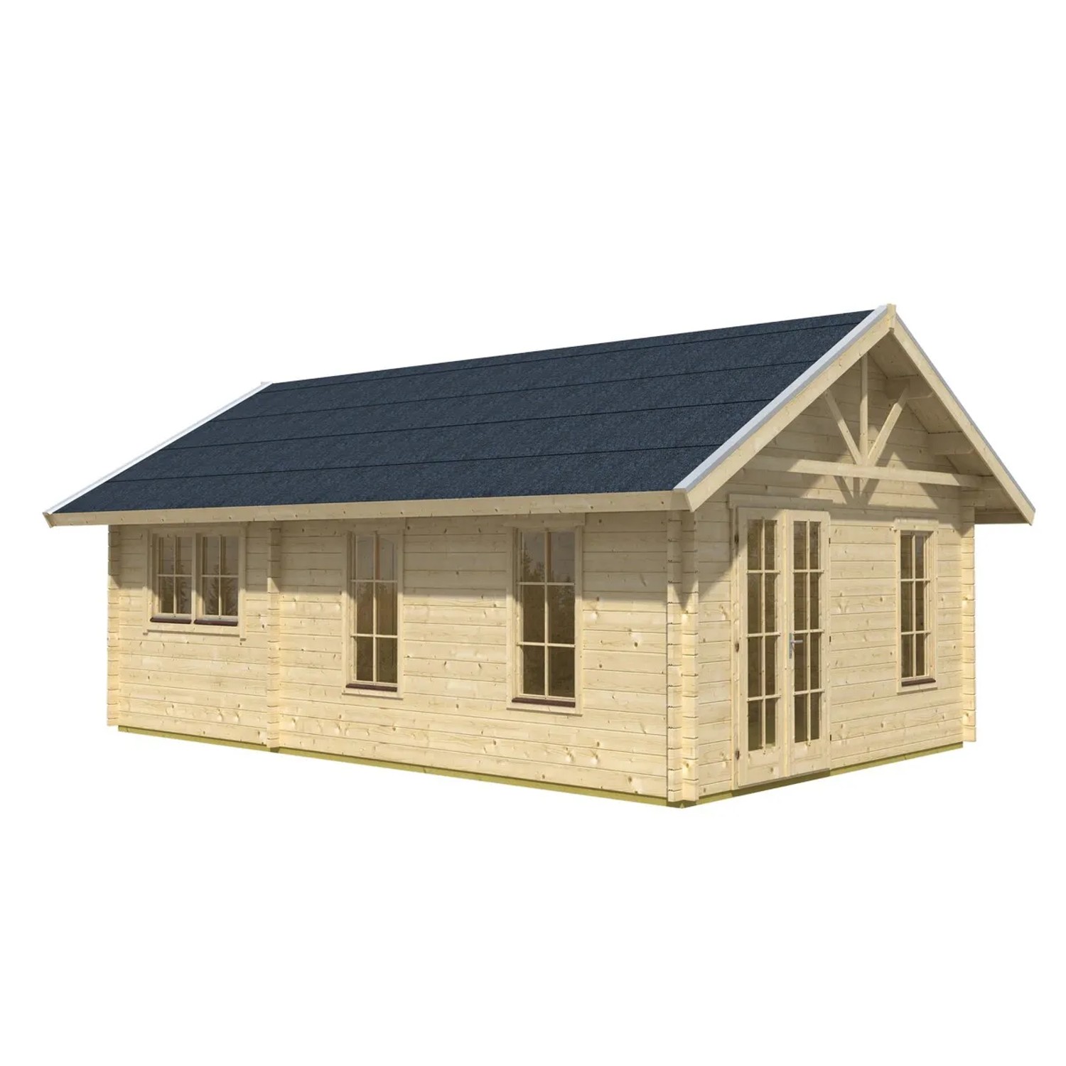 Skan Holz Gartenhaus Bern 4: Weekendhaus aus Fichte mit Dachlattung, 420x660cm.