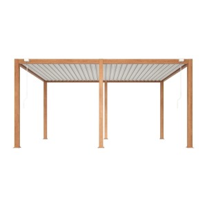Vente-unique Selbsttragende Pergola Amalfi Naturfarben Dunkel 500 cm