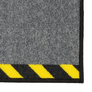 Karat Kabelmatte, grau mit gelb-schwarzer Warnumrandung, rutschhemmend, 40x100cm.