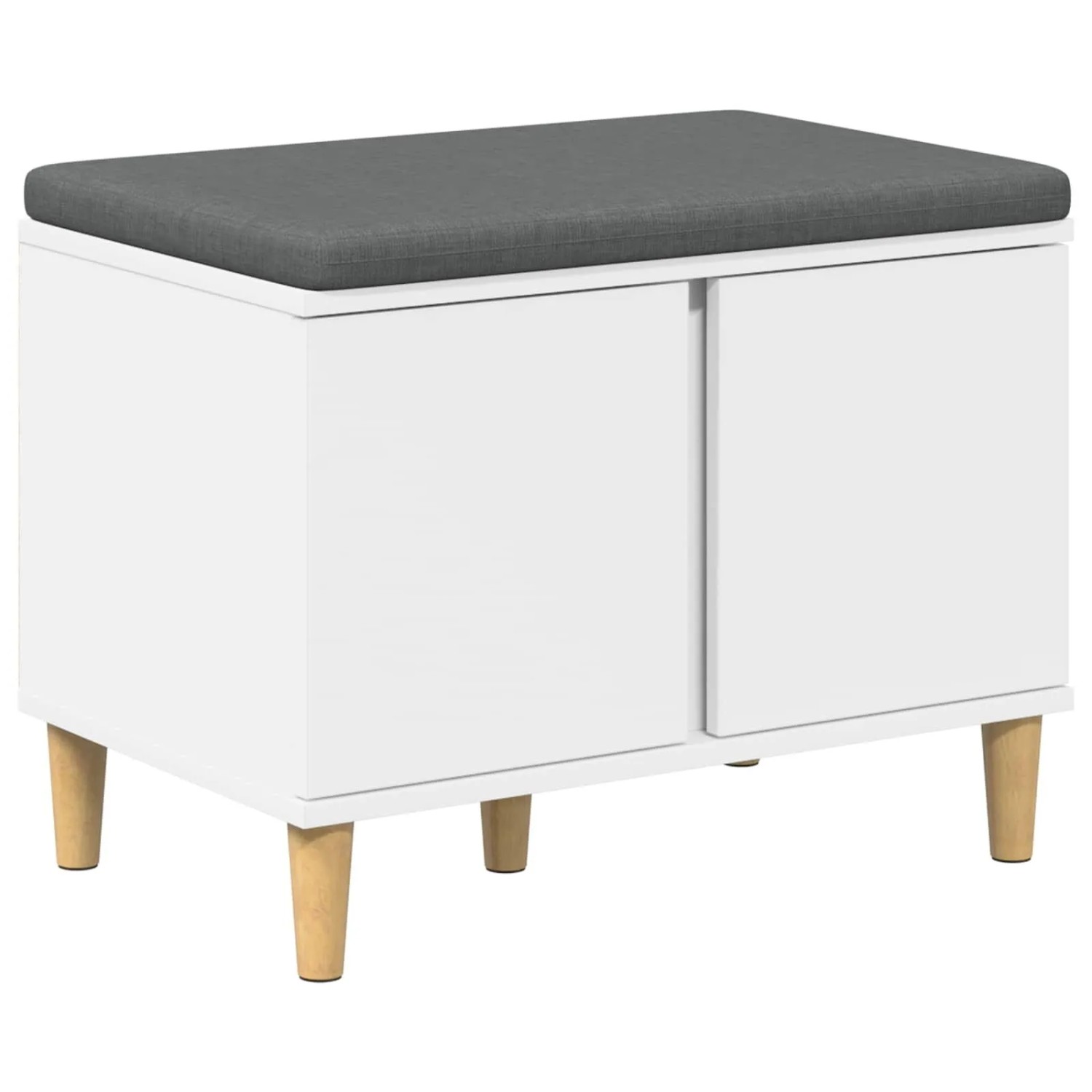 vidaXL Flurbank Weiß 60 x 38 x 46 cm Holzwerkstoff und Stoff 891520