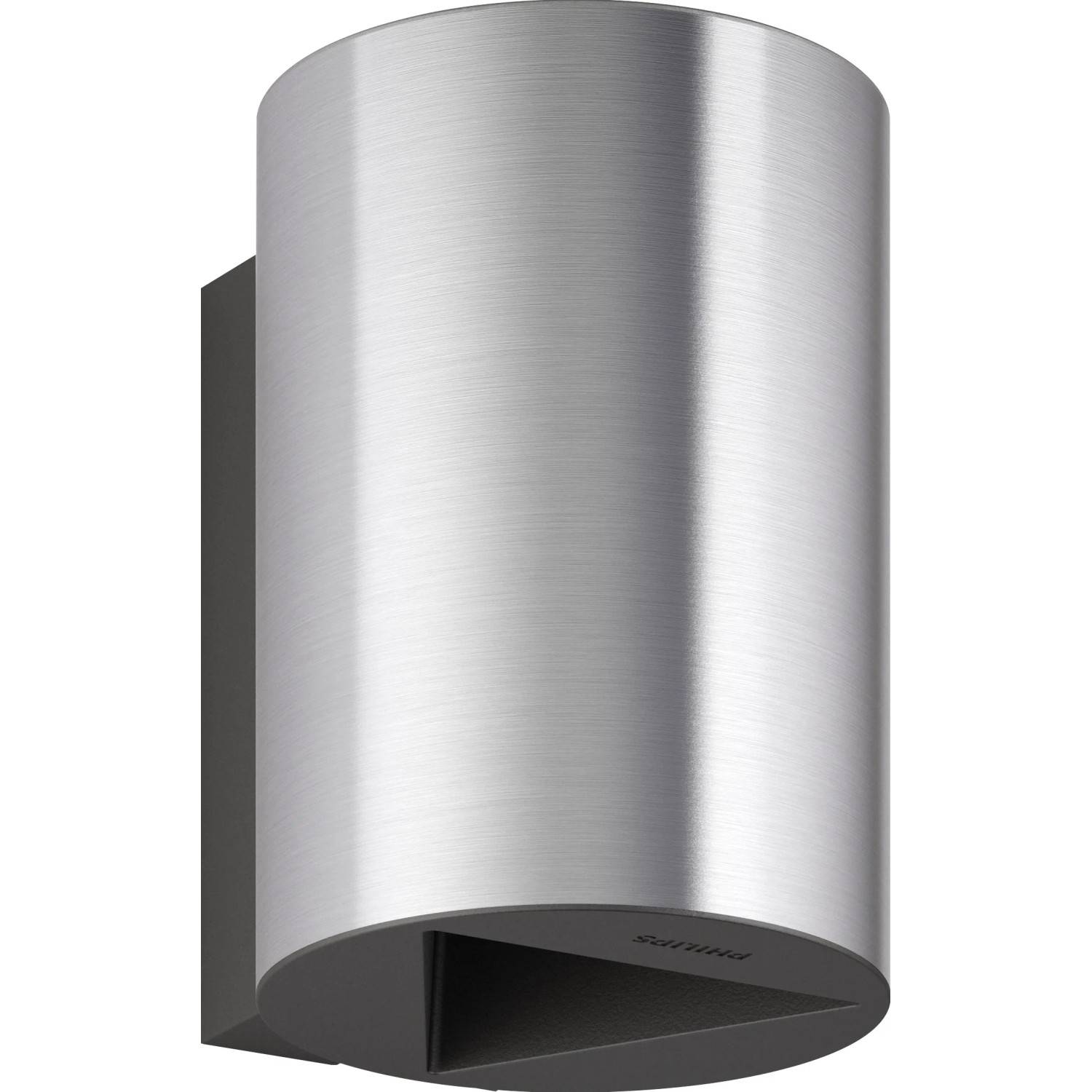 Moderne Philips LED-Außenwandleuchte Buxus aus Edelstahl, zylindrische Form.