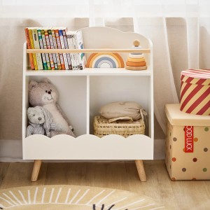 SoBuy Kinderregal mit 3 Fächern Bücherregal Aufbewahrungsregal Weiß KMB100-K-W
