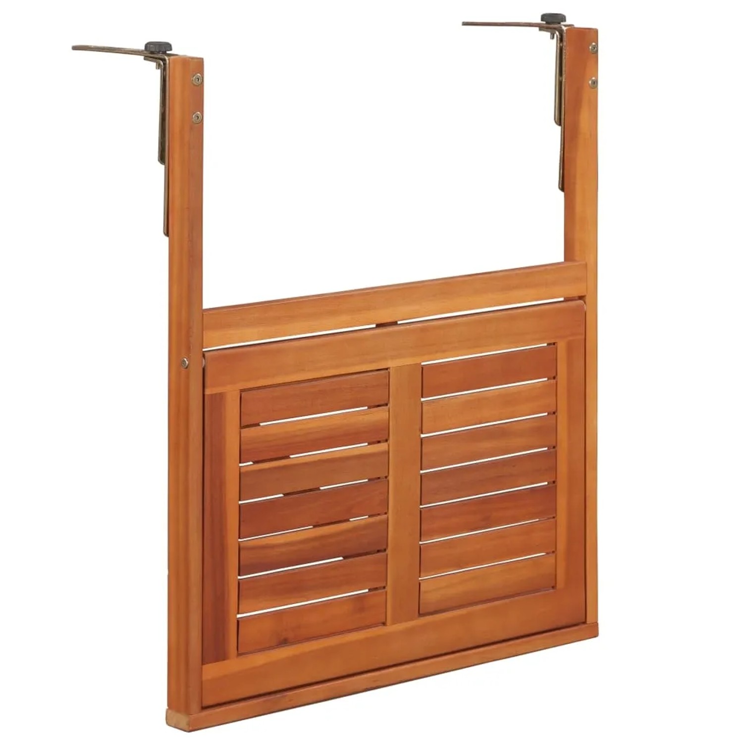 vidaXL Balkon Hängetisch aus Akazienholz, braun, zusammengeklappt.