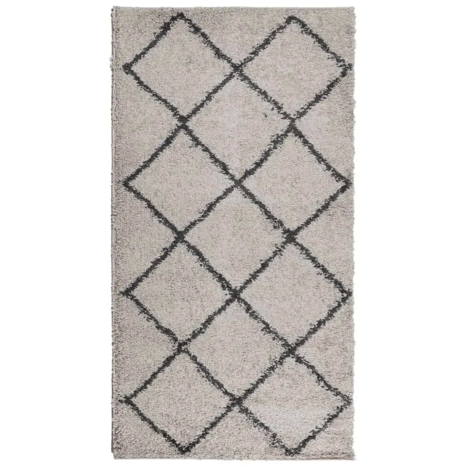 vidaXL Teppich Shaggy Hochflor Modern Beige und Anthrazit 80x150 cm 375383 günstig online kaufen