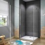 Duschparadies Duschkabine Eckeinstieg 90 x 90 cm Höhe 185cm Pendeltür Schwingtür 6mm NANO Glas Eckdusche Duschtür x Seitenwand_5