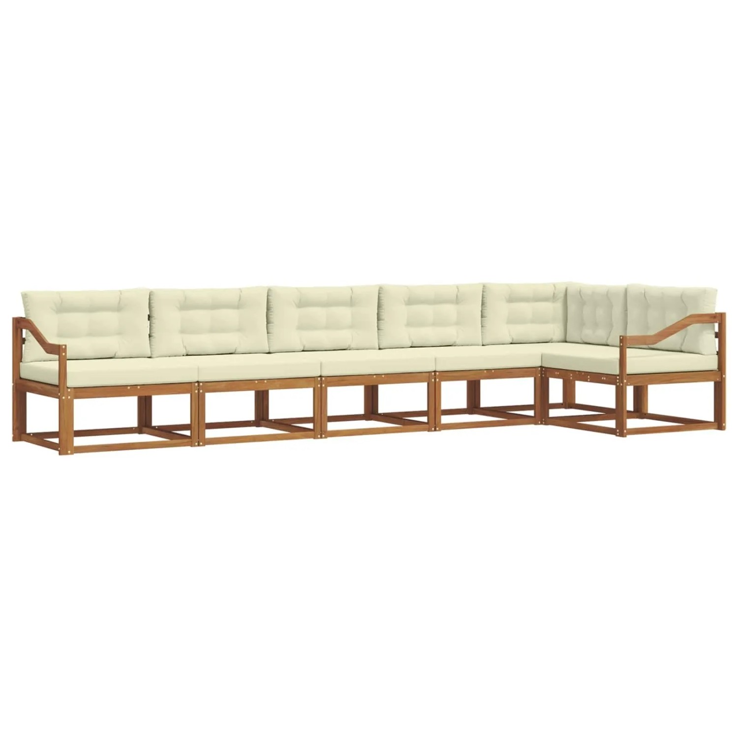 vidaXL Outdoor-Sofagarnitur mit Kissen 6-Tlg Natur und Creme 3367663