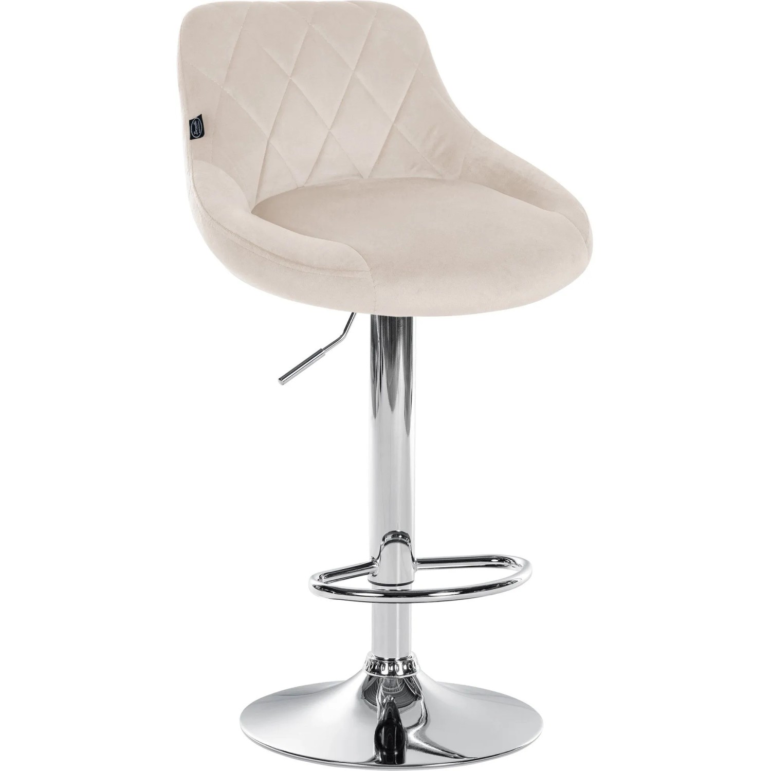 CLP Barhocker Lazio Samt Creme/Chrom