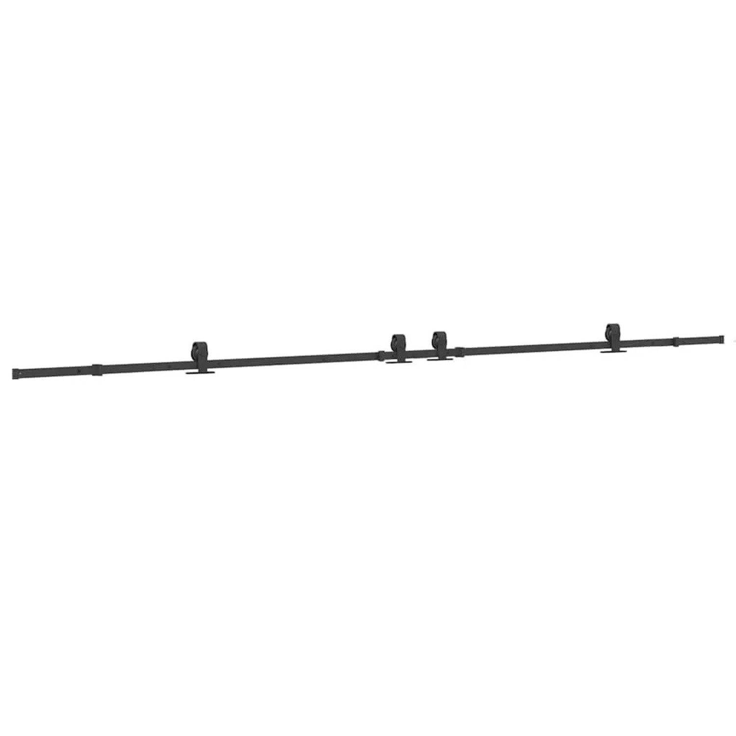 vidaXL Schiebetürbeschlag-Set 400 cm Stahl Schwarz 3295786