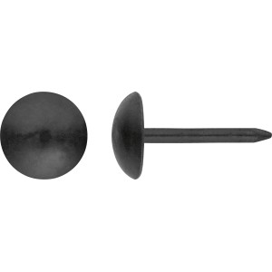 Schwarze LUX Polsternägel, 9 mm, verzinkt, 40er Set für Möbelpolsterung.