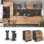 Vicco Küchenunterschrank R-Line, Goldkraft Eiche/Anthrazit, 60 cm, mit Schubladen.