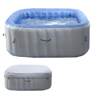 MCW Whirlpool N97 Ersatz-Pool 5 Personen Aufblasbar Eckig 180cm Grau-Blau