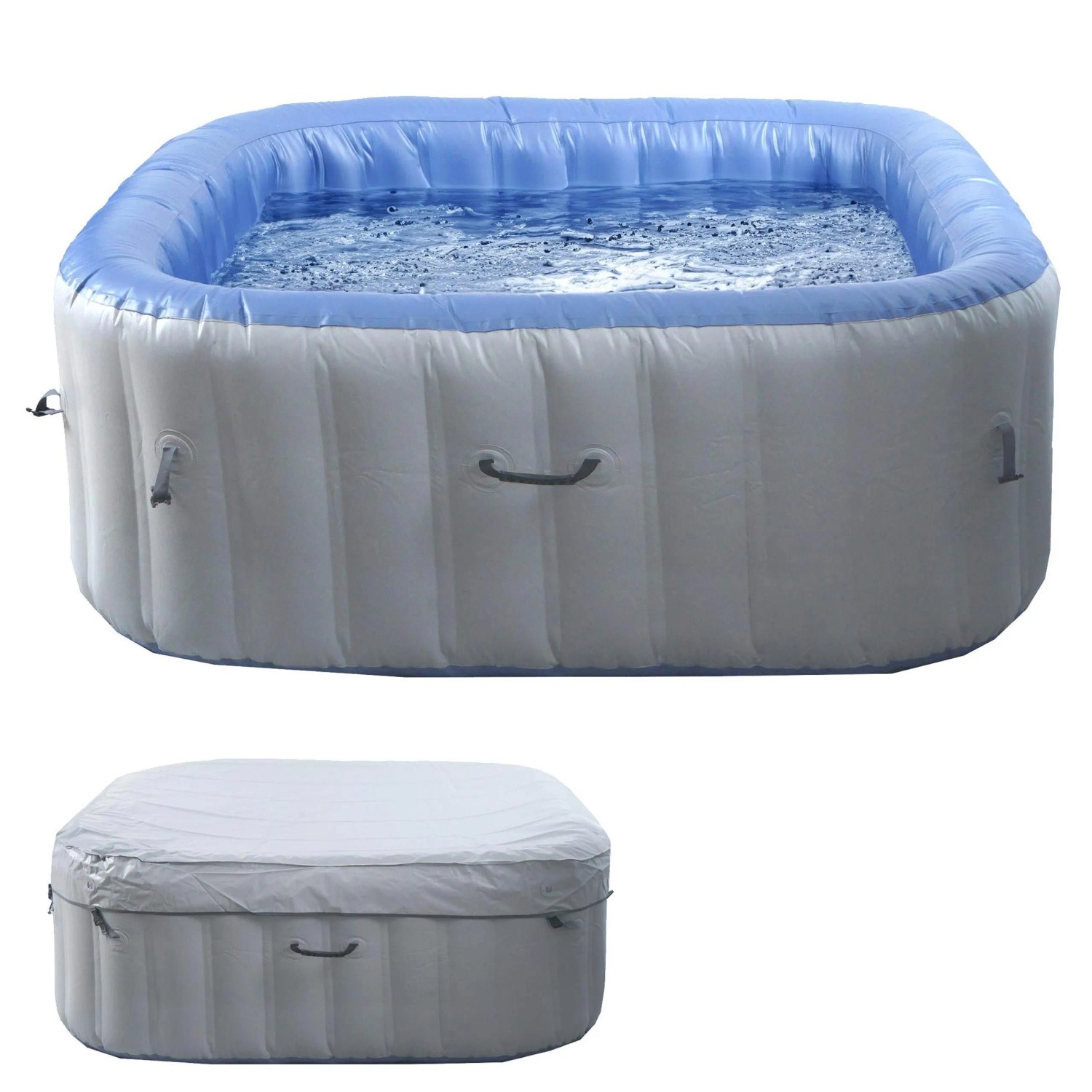 MCW Whirlpool N97 Ersatz-Pool 5 Personen Aufblasbar Eckig 180cm Grau-Blau_3