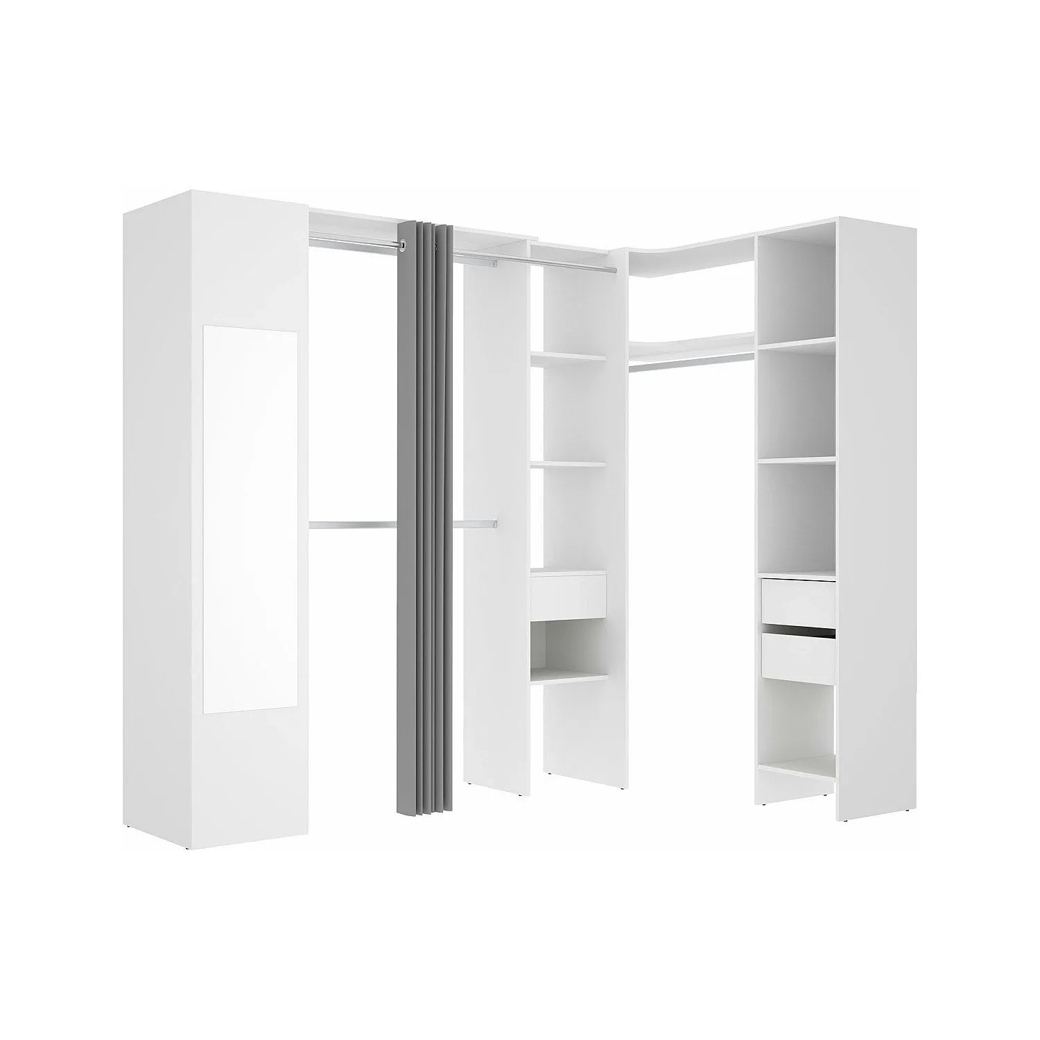 Vente-unique Offener Kleiderschrank Bertrand Weiß 231.5 cm