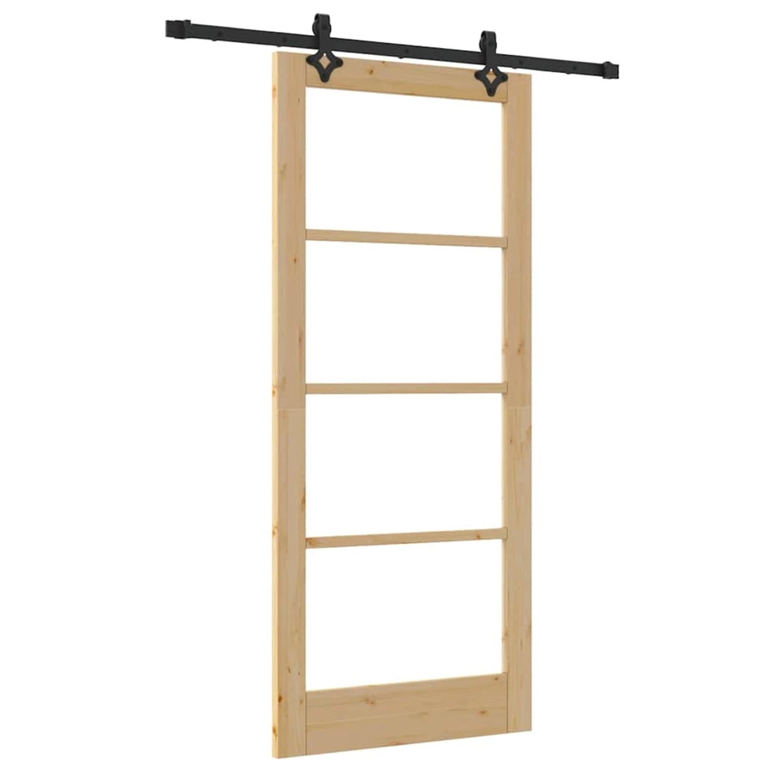 vidaXL Schiebetür Braun 86 x 198,5 cm Holz und Metall 3332283 günstig online kaufen