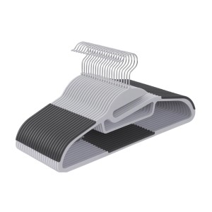 Relaxdays Kleiderbügel Kunststoff Grau Rutschfest 20er-Pack 22,5 cm x 41,5 cm x 0,5 cm