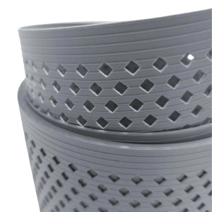 zaunzu Sichtschutz Rille Gelocht Diamant Muster, Fenstergrau, 2,55 m