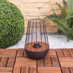 Näve LED-Dekoleuchte in Schwarz und Kupfer, 27 cm, für Innen und Außen.