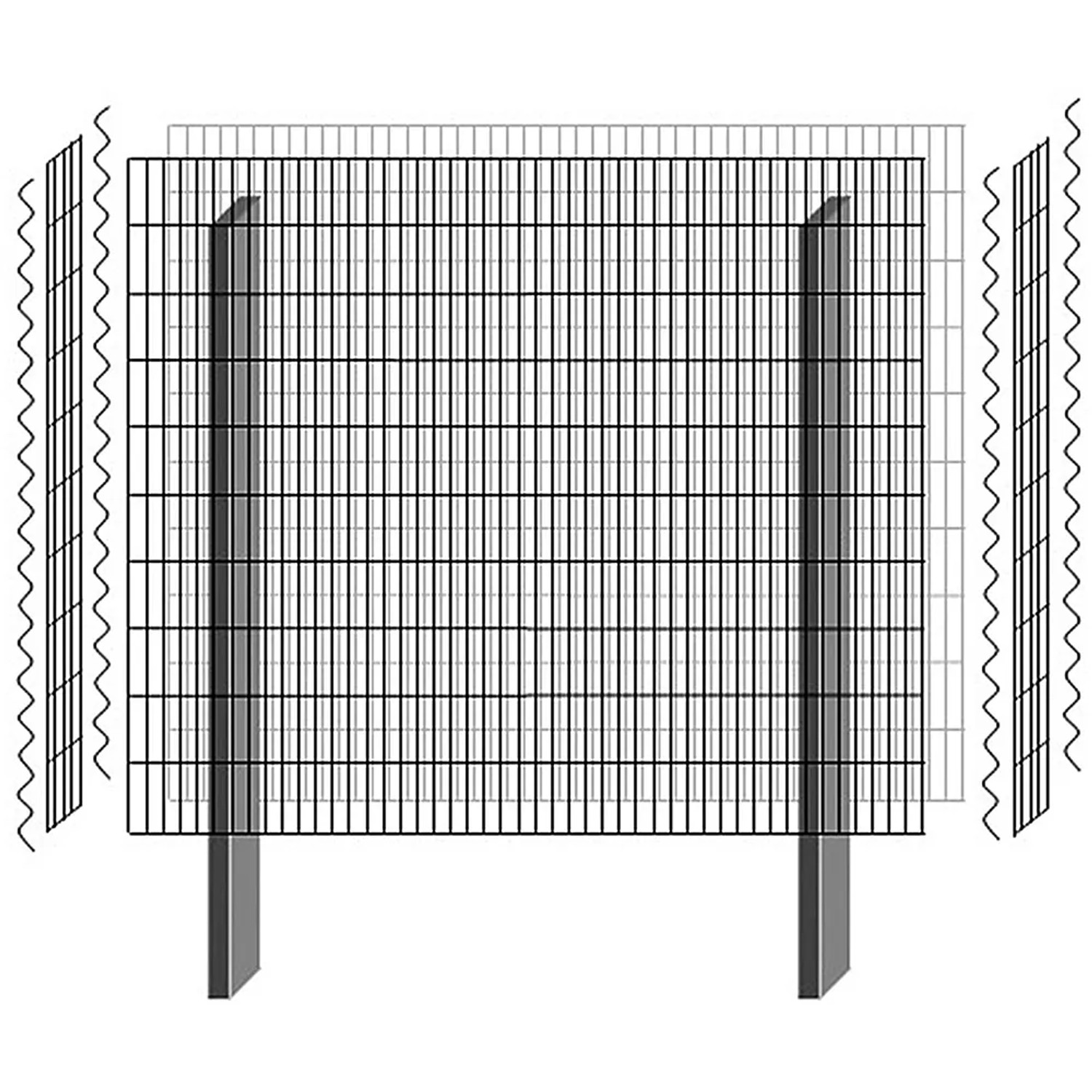 Bellissa Gabionen Mauersystem paravento Basisbaus. Verzinkt 1178x120x1005 mm