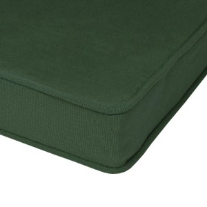 Dunkelgrüne Beautissu Loft BK Bankauflage, rechteckig, mit Paspelierung. Weiches Sitzkissen für Gartenbänke.