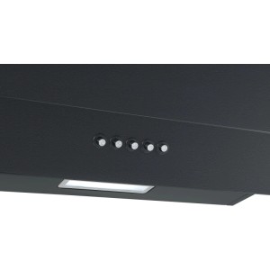 Respekta Dunstabzugshaube Sasha, 60 cm, mattschwarz, mit Drucktasten und LED-Beleuchtung.