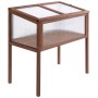 Outsunny Hochbeet aus braunem Tannenholz mit transparenten PC-Platten, als Gewächshaus für Pflanzen.