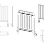 Technische Zeichnung des Linus Geländer Sets Aluminium Anthrazit, 1160x1000mm, mit seitlicher Montage und Einzelteilen.