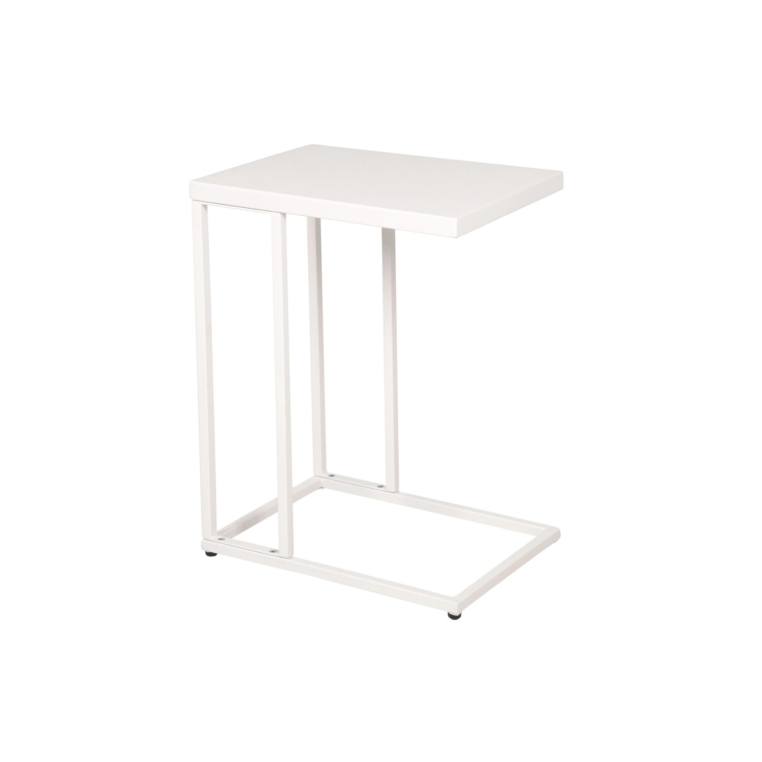 DELUKE Beistelltisch INES Stahl Weiß 56x31x43cm Couchtisch Sofatisch Abstelltisch