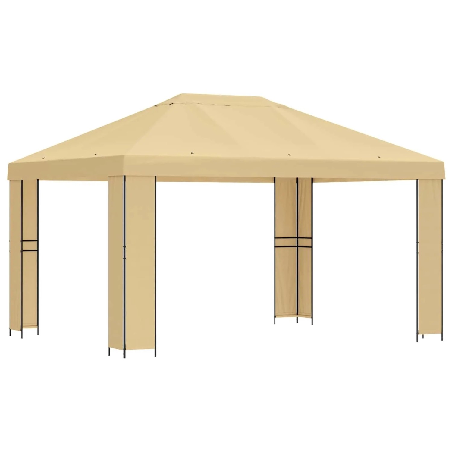 vidaXL Pavillon 4 x 3 m Creme Polyester und Stahl 190 900374