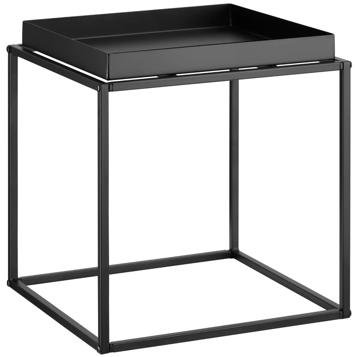 Tectake Beistelltisch Cambridge Stahl Mit Ablage In Tablettform  40 x 40 x 44 cm Schwarz